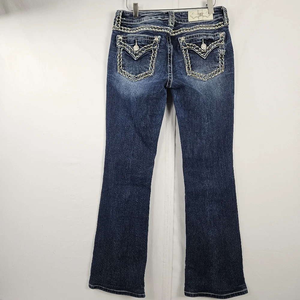 Miss Me rhinestone bling bootcut jeans size 28